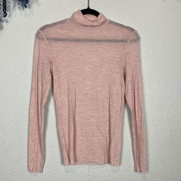 COS light pink lightweight turtleneck long sleeve top - Picture 2 of 8